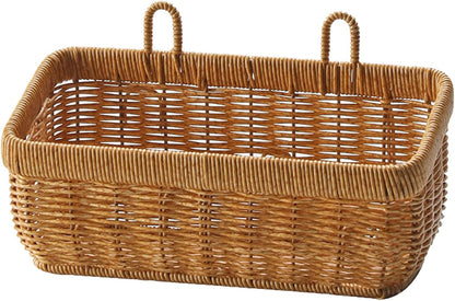 Wall Mounted Woven Rattan Storage Basket,Kitchen Food Container & Wall Hanging,Kitchen Vegetables And Spices Storing Basket,Space Saving Accessory For Garden & Living Room