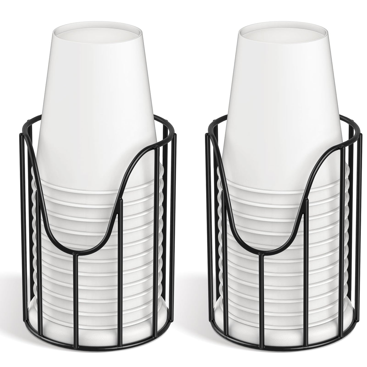 Luxspire Cup Dispenser, Stainless Steel for 3-5oz Dixie Cups, Black