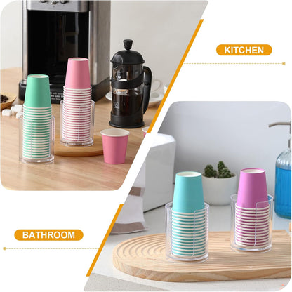 AOZITA Bathroom Cup Dispenser, 2 Pack Mouthwash Cups Holder, Small Disposable Paper Cup Holders For Rinsing Cups On Bathroom Vanity Countertops