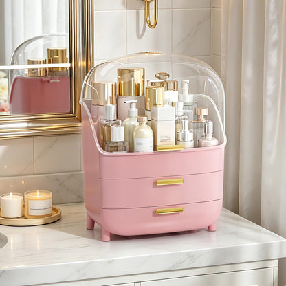 Vtopmart 3-Tier Skincare Makeup Organizer with Drawer and LId, White