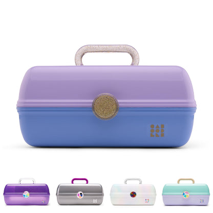 Caboodles On-The-Go Girl Makeup Box, Hot Pink Sparkle, Hard Plastic Makeup Organizer Box, Built-In Mirror, Secure Latch for Safe Travel, Spacious Storage for Large Items