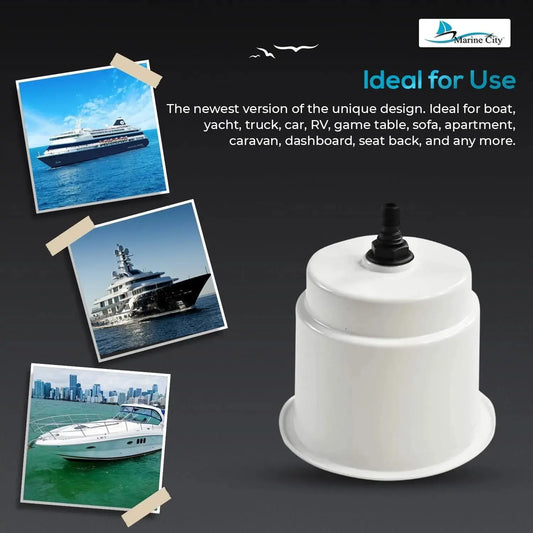 Marine City White Closeable Plastic Cup Holder with Drain – Fits 30 oz