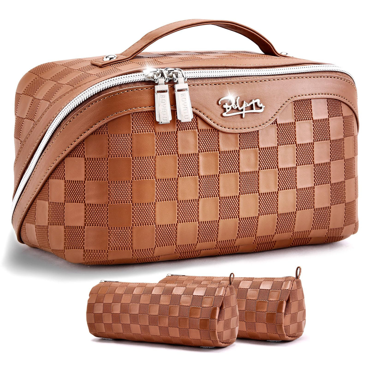 BOYATU Travel Makeup Bag Organizer: 3 Pcs Large Cosmetic Bags Set for Women