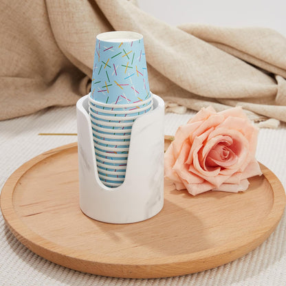 Bathroom Cup Dispenser, Diatomaceous Earth Mouthwash Cup Holder, Paper Cup Holder for Bathroom Counter, Disposable Cup Dispenser, Guest Bathroom Essentials (Cups Not Included)