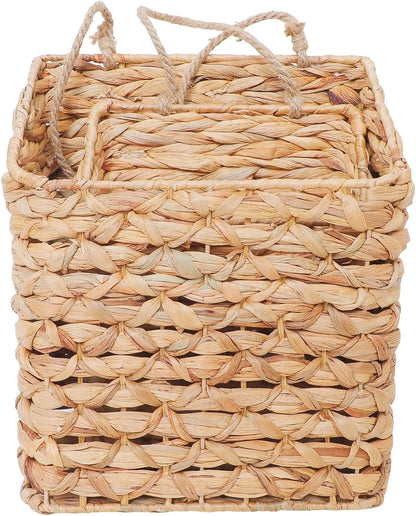 2-Tier Hanging Wall Basket, Water Hyacinth Over Door Storage