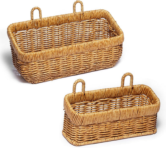 Wicker Style Wall Baskets, Hanging Storage Organizer