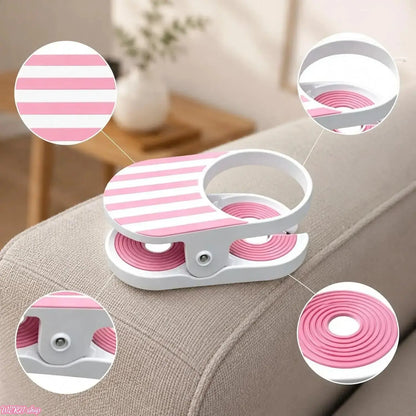 [WER21]Clip‑On Stripe Drink Holder, Portable Adjustable Cup Holder - Secure Your Beverage Anywhere, Indoor Outdoor Universal Drink Organizer for Pool Balcony Chair Desk Beach Lounge