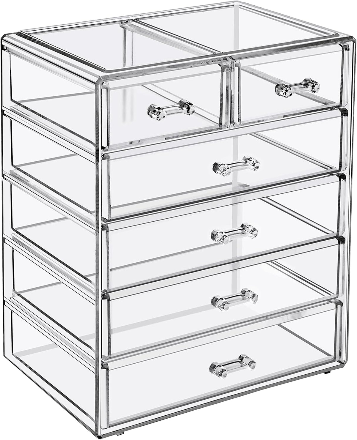 Sorbus 6-Drawer Makeup Organizer with Small & Wide Drawers (Clear)