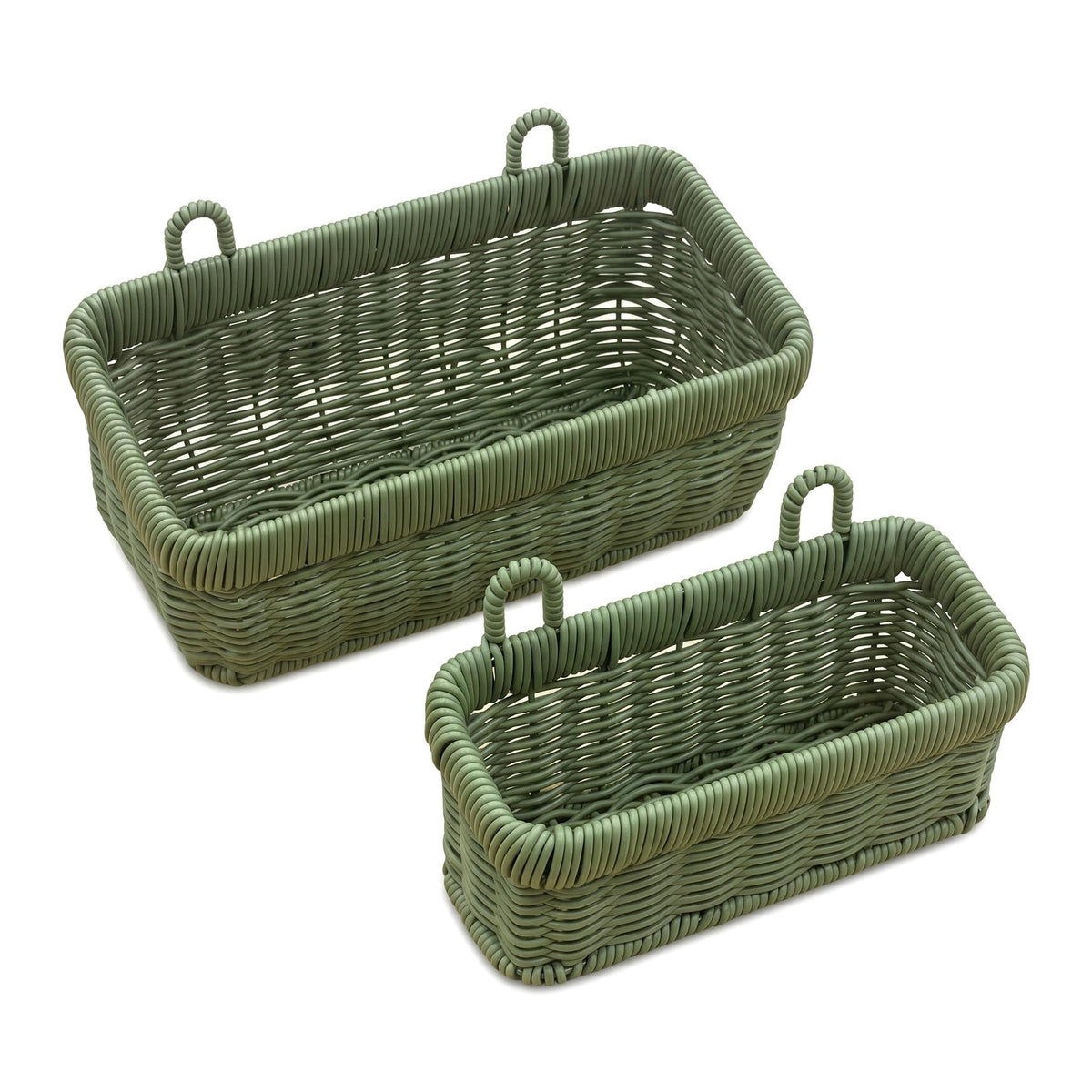 Wicker Style Wall Baskets, Hanging Storage Organizer