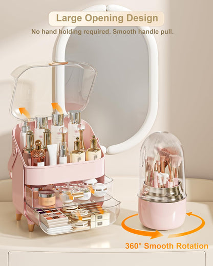 Anylady Makeup Organizer Countertop, Skincare Holder Bathroom Counter Organizer, Storage Box Cosmetic Display Cases, Teen Girl Gifts Make up Organizers for Vanity, Dresser