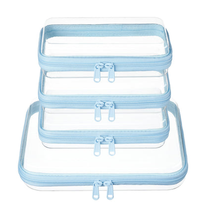 4 pcs Clear Zipper Pouches,Hard Shell Zipper Case