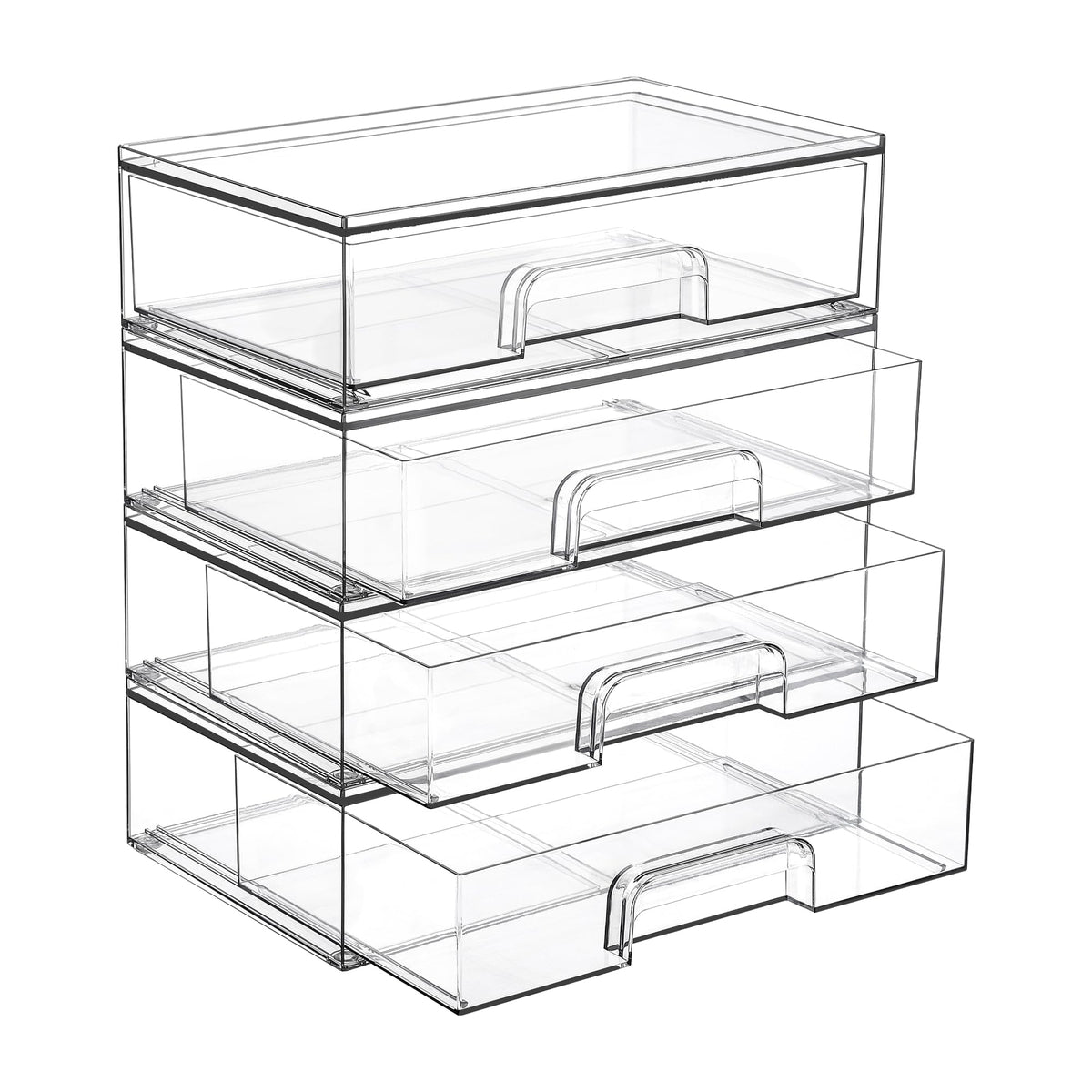 Vtopmart 6 Pack Small Clear Stackable Storage Drawers for Desk, Countertop