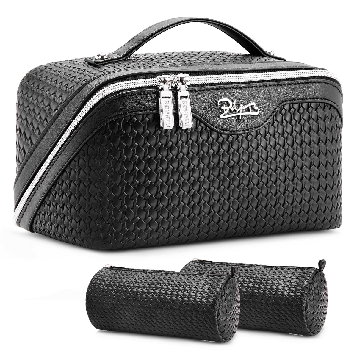 BOYATU Travel Makeup Bag Organizer: 3 Pcs Large Cosmetic Bags Set for Women