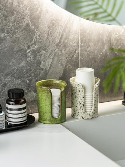 Bathroom Cup Dispenser 3 OZ, Bathroom Cup Holder, Speckled White