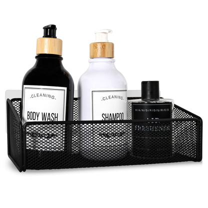 Bathroom Shelf Over Toilet Storage Basket,Toilet Beside Floating Shelf Mesh Metal Wall Mounted Shelves for Home Organization & Decor Essentials,Kitchen/Living Room Shelves (Black)