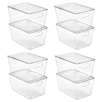 Vtopmart 6 Pack Clear Stackable Storage Bins with Lids and Handles, Large