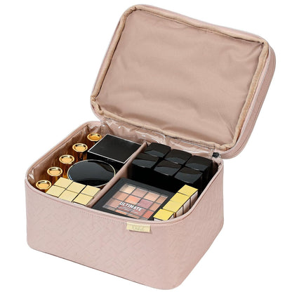 NISHEL Large Makeup Bag Organizer, Double Layer Cosmetic Travel Case