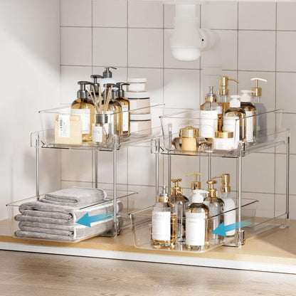 Vtopmart 4 Pack Pull Out Bathroom Under Sink Organizer (S-Standard)