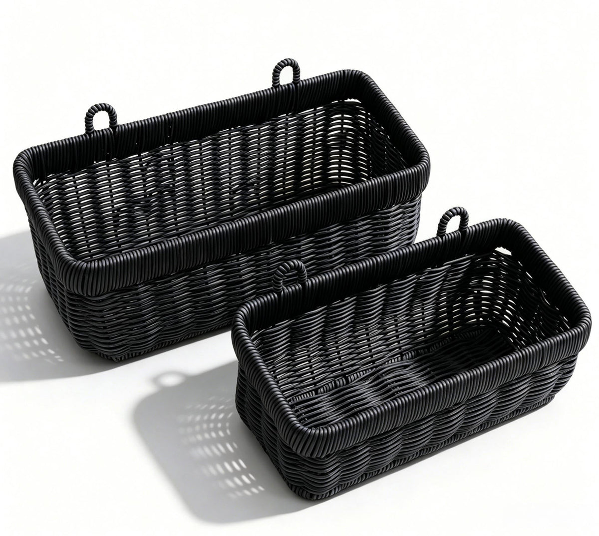 Wicker Wall Baskets Set of 2, Decorative Hanging Organizer for Kitchen, Living Room, Garage, Bathroom, Door Storage and Organizing