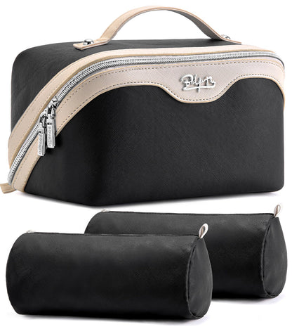 BOYATU Travel Makeup Bag Organizer: 3 Pcs Large Cosmetic Bags Set for Women