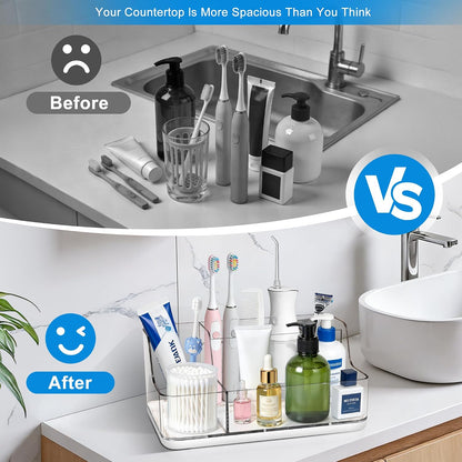 White Cosmetic Storage Box Dressing Table & Bathroom Counter Storage Lipstick & Brush Beauty Organizer Dressing Table Skincare Organizer Suitable for Bathroom, Living Room, and Kitchen Storage