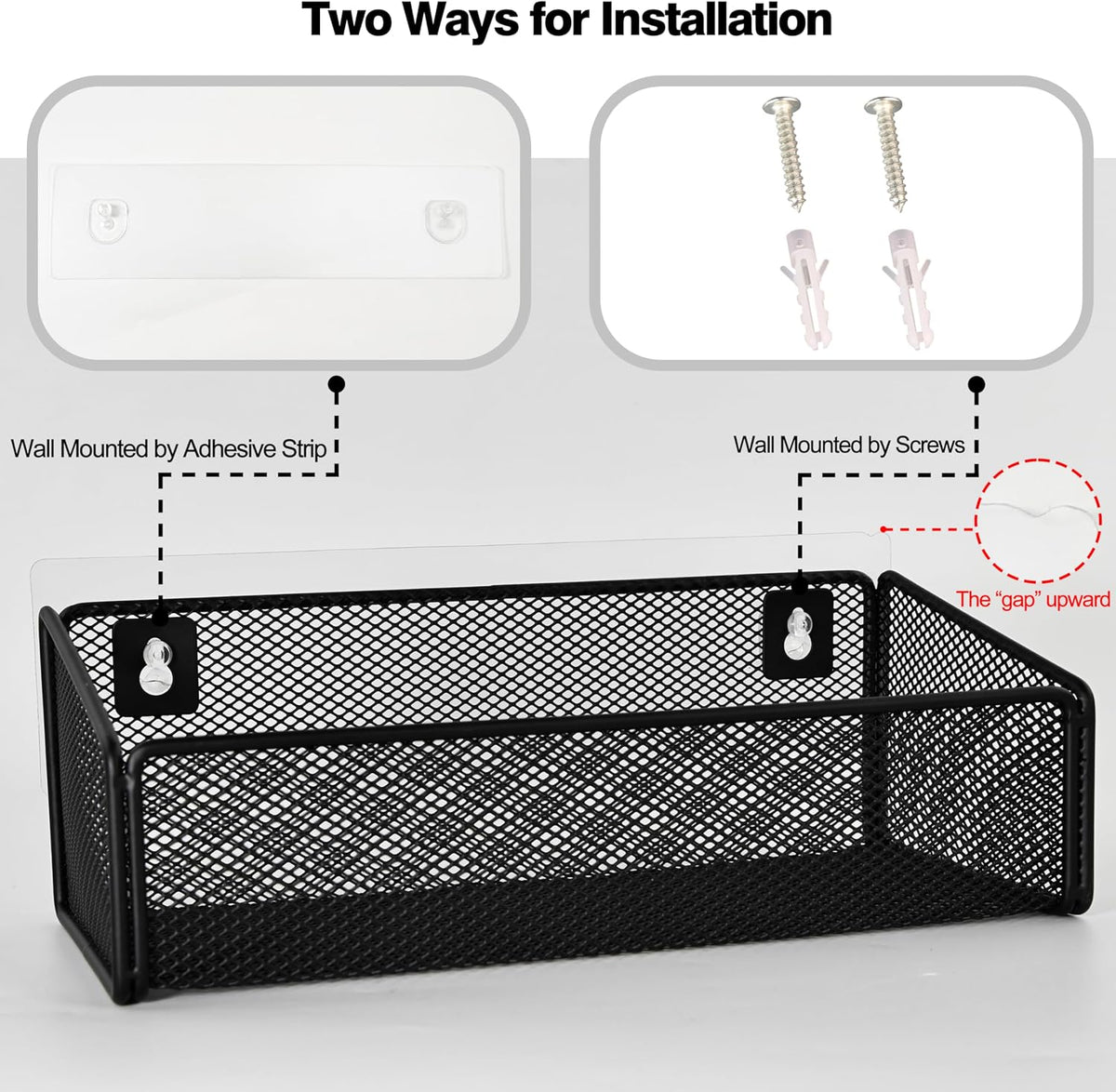 Bathroom Shelf Over Toilet Storage Basket,Toilet Beside Floating Shelf Mesh Metal Wall Mounted Shelves for Home Organization & Decor Essentials,Kitchen/Living Room Shelves (Black)