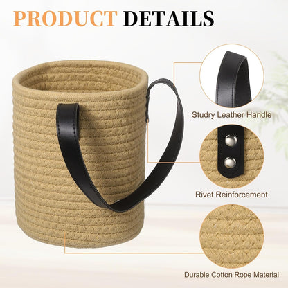 uxcell Small Wall Hanging Basket, Cotton Rope Hanging Basket