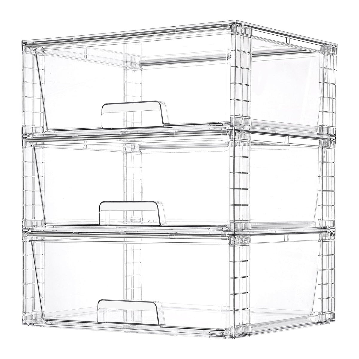 Vtopmart 4 Pack Large Stackable Storage Drawers, Clear