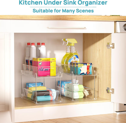 Vtopmart 4 Pack Pull Out Bathroom Under Sink Organizer (S-Standard)