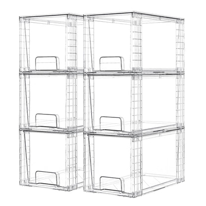 Vtopmart 4 Pack Large Stackable Storage Drawers, Clear