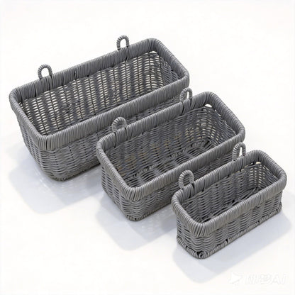 Wicker Wall Baskets Set of 2, Decorative Hanging Organizer for Kitchen, Living Room, Garage, Bathroom, Door Storage and Organizing