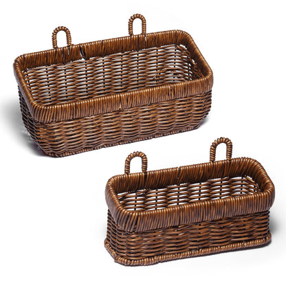 Wicker Style Wall Baskets, Hanging Storage Organizer
