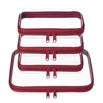 4 pcs Clear Zipper Pouches,Hard Shell Zipper Case