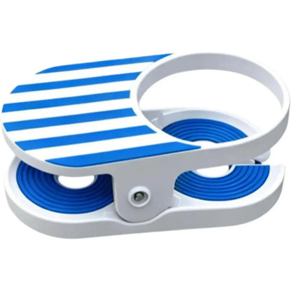 [WER21]Clip‑On Stripe Drink Holder, Portable Adjustable Cup Holder - Secure Your Beverage Anywhere, Indoor Outdoor Universal Drink Organizer for Pool Balcony Chair Desk Beach Lounge