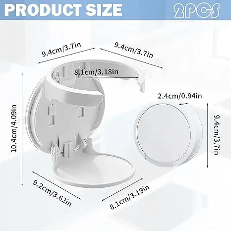 4-Pack Collapsible ABS Water Bottle Organiser Racks, Space-Saving Wall-Mounted Cup Holder with Folding-Detachable Design, Stable Durable Bathroom Gadget for Coffee/Shower Cups (Paste/Drill Installation)